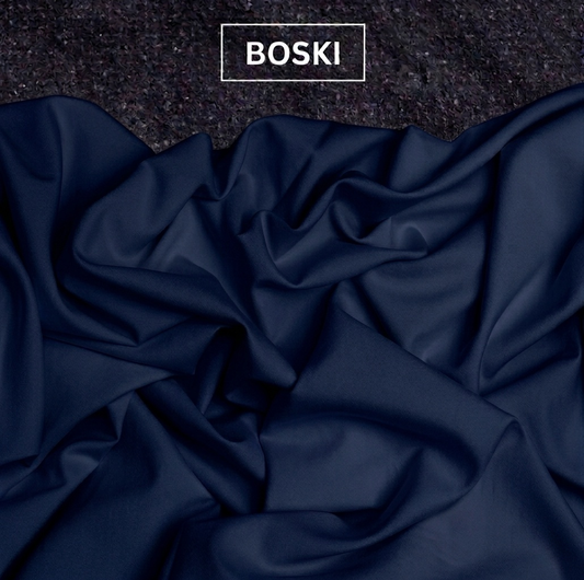 Premium Navy Blue Malai Boski 4 Season – Elegant Traditional Fabric (Unstitched)